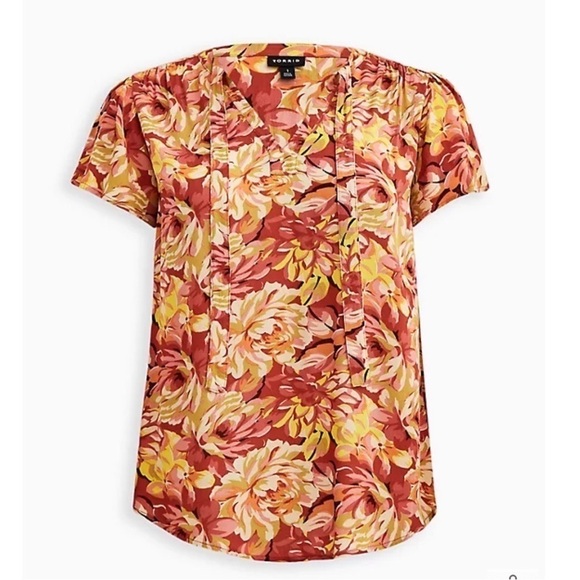 NWT TORRID Rayon Crepe Tie Flutter Sleeve Peasant Top Size 5X - Picture 5 of 8